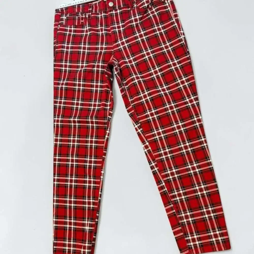 Charter Club Bristol Skinny Ankle Plaid Pants Size 10